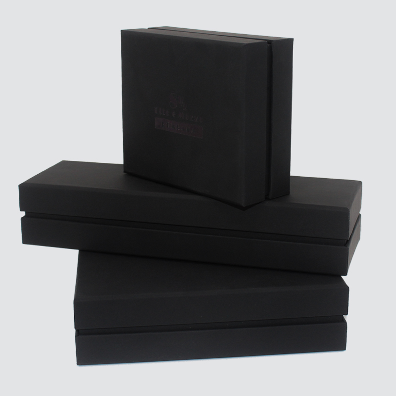 Aangepaste klassieke zwarte doos sieraden ketting accessoires geschenkdoos